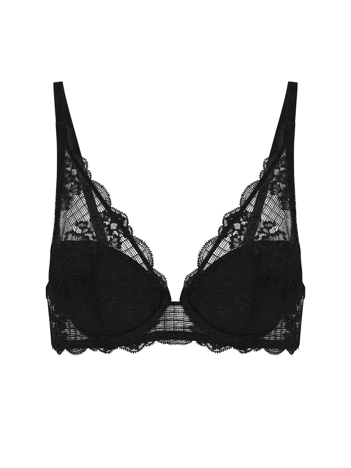 Soutien-gorge push-up décolleté plongeant - Noir