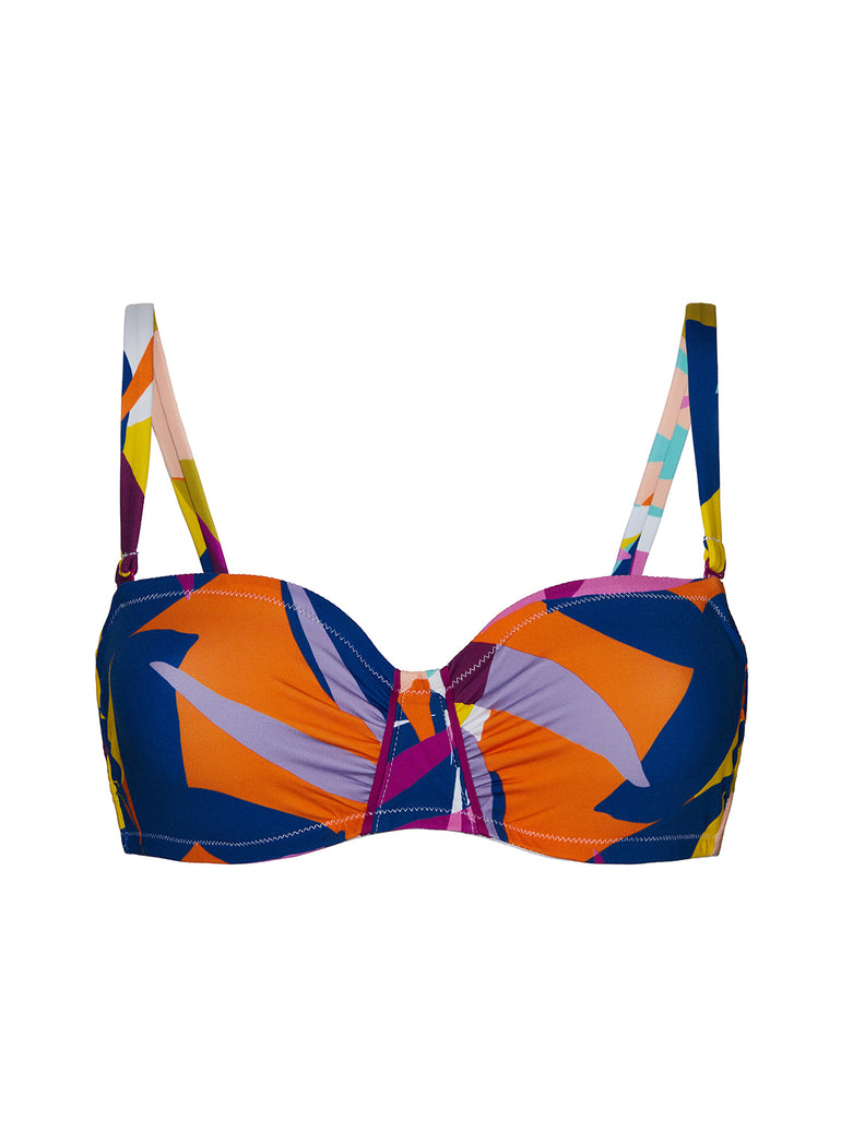 Haut de maillot de bain bandeau avec armatures - Imprimé Palmeraie