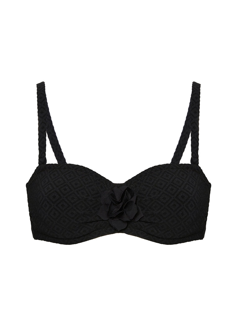 Haut de maillot de bain bandeau mousse avec armatures - Noir