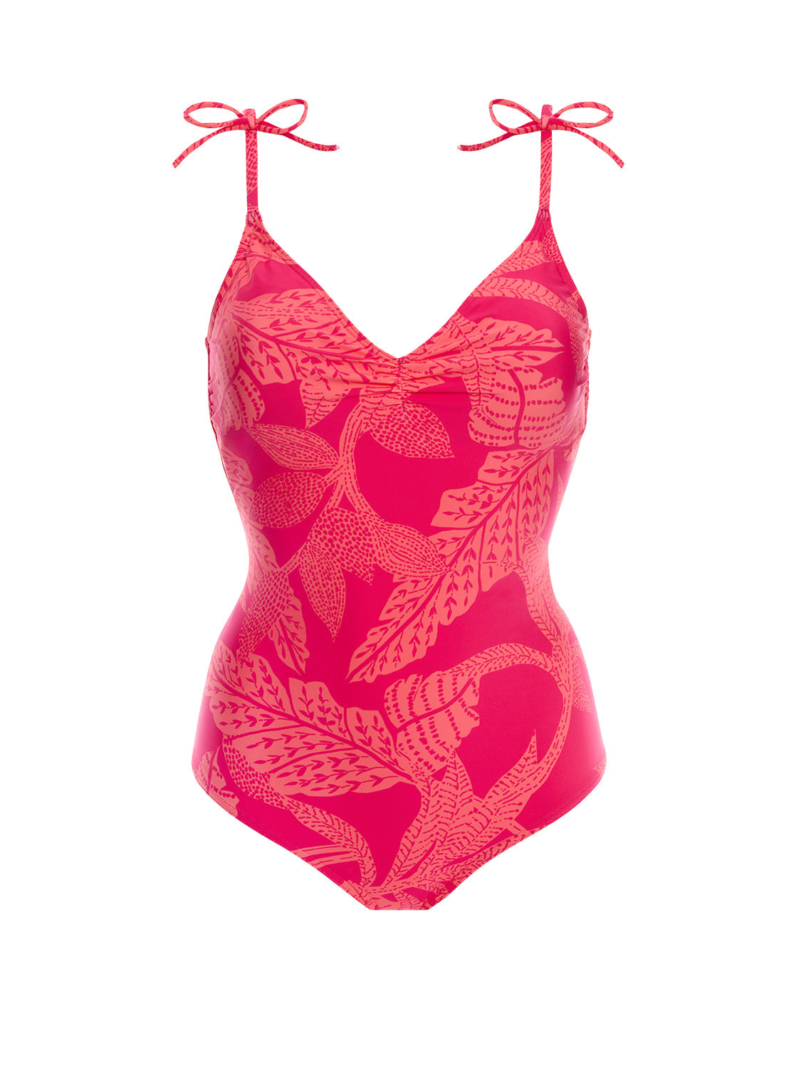 Maillot de bain 1 pièce bonnet mousse sans armature - Imprimé Bright Rose