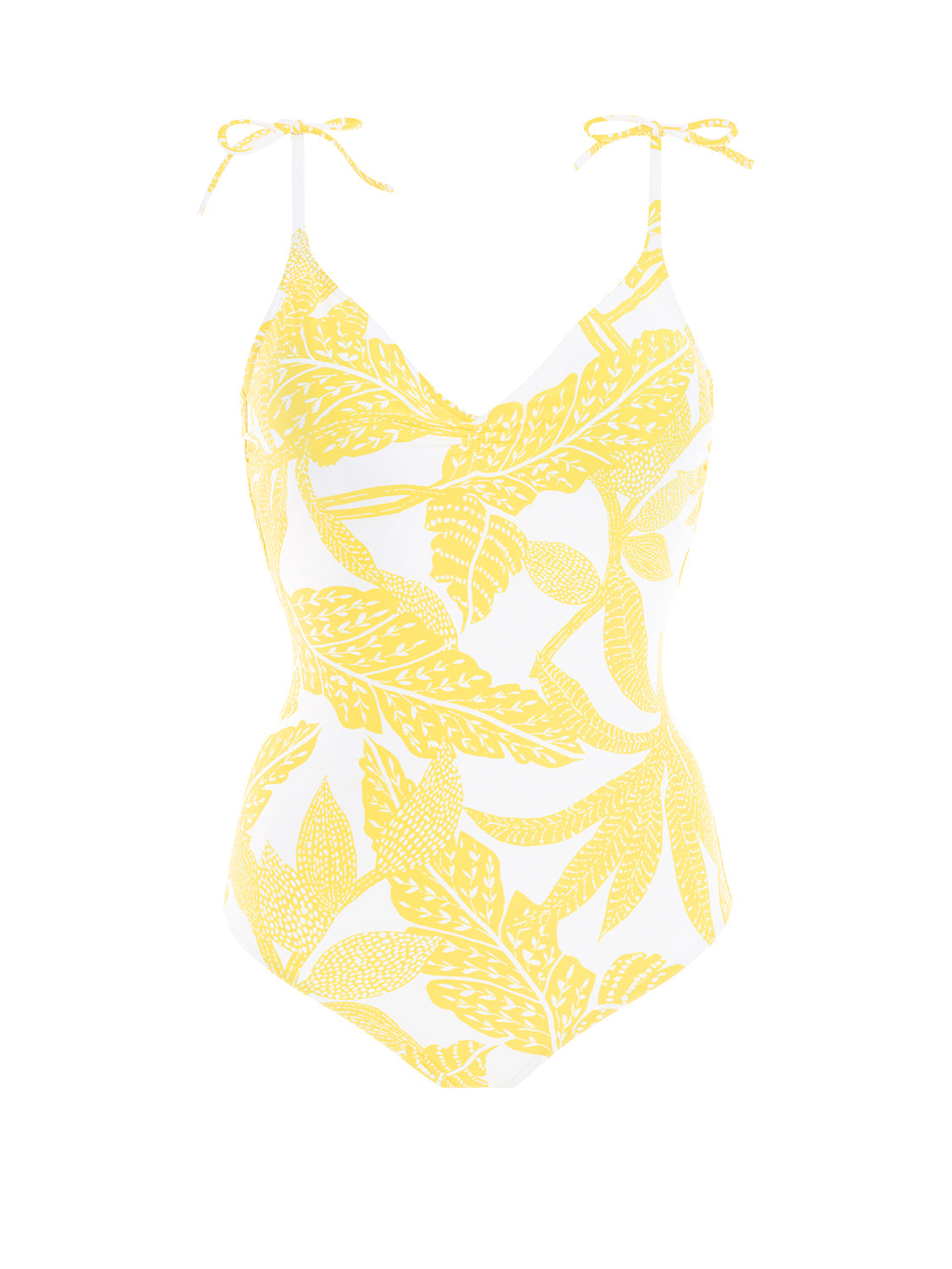 Maillot de bain 1 pièce bonnet mousse sans armature - Imprimé Pluméria