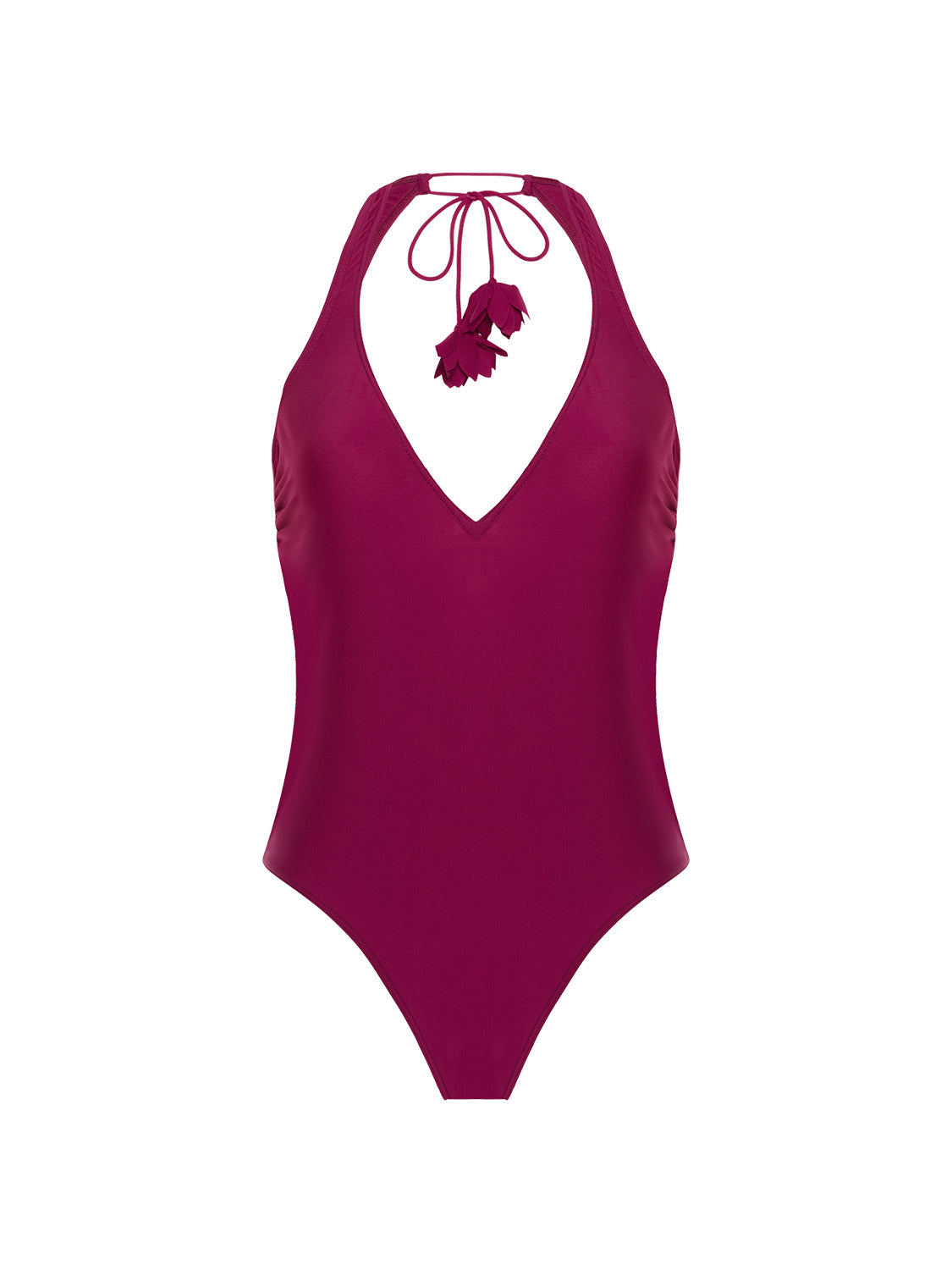 Maillot de bain 1 pièce sans armature - Cassis