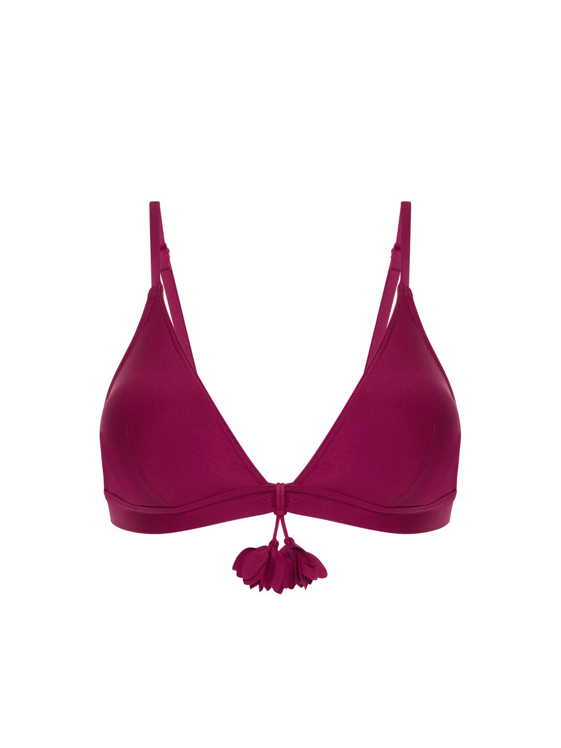 Haut de maillot de bain triangle sans armature - Cassis