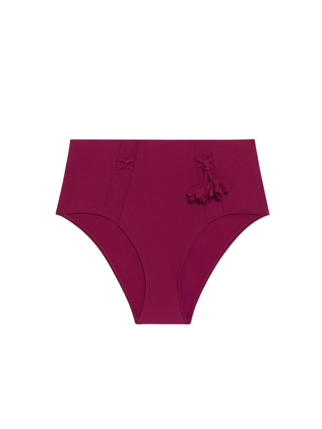 Culotte de bain taille haute - Cassis