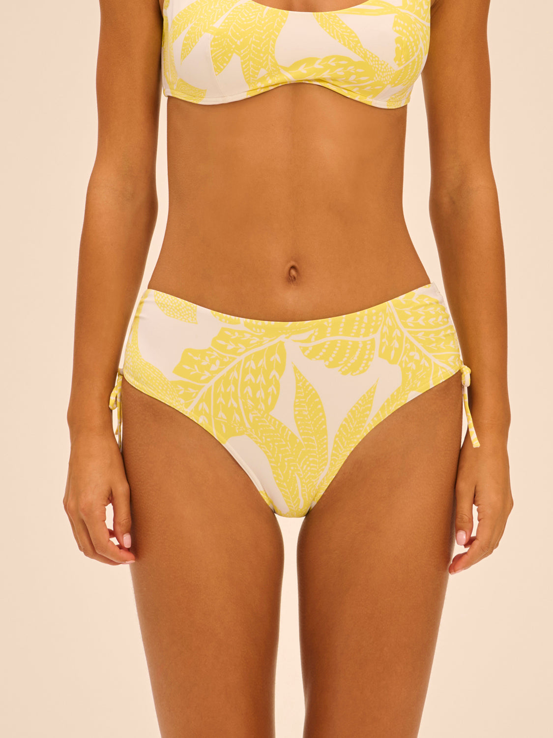 Culotte de bain taille haute - Imprimé Pluméria