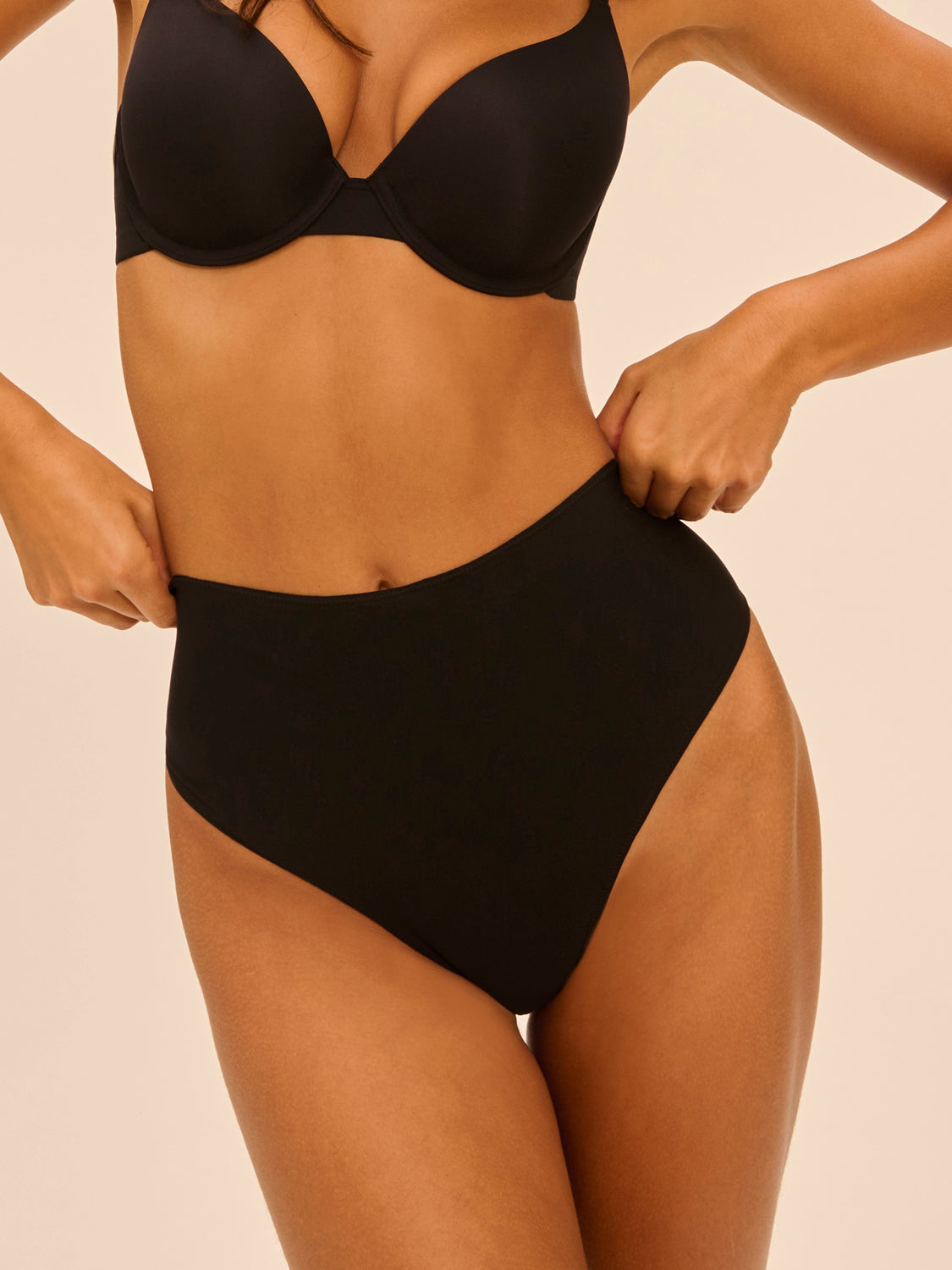 String gainant taille haute - Noir