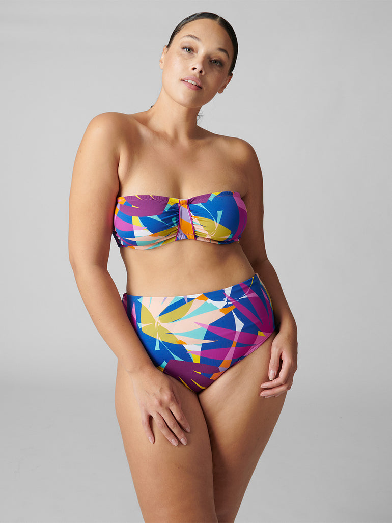 Haut de maillot de bain bandeau avec armatures - Imprimé Palmeraie