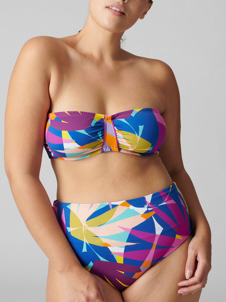 Haut de maillot de bain bandeau avec armatures - Imprimé Palmeraie