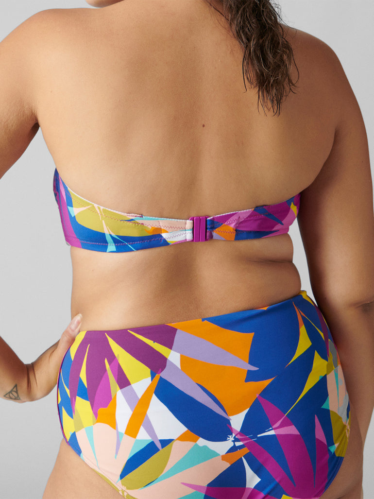 Haut de maillot de bain bandeau avec armatures - Imprimé Palmeraie