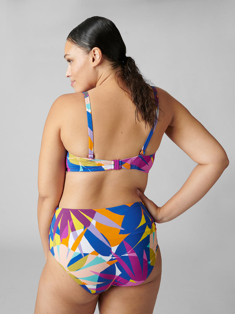 Culotte de bain taille haute - Imprimé Palmeraie