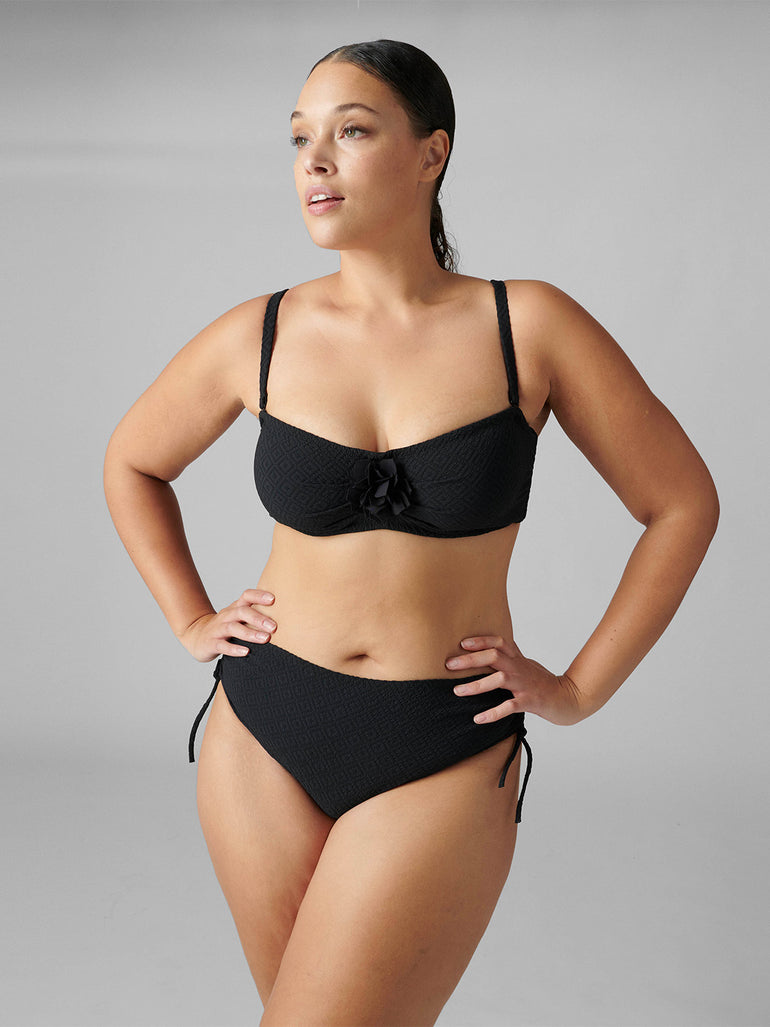 Haut de maillot de bain bandeau mousse avec armatures - Noir
