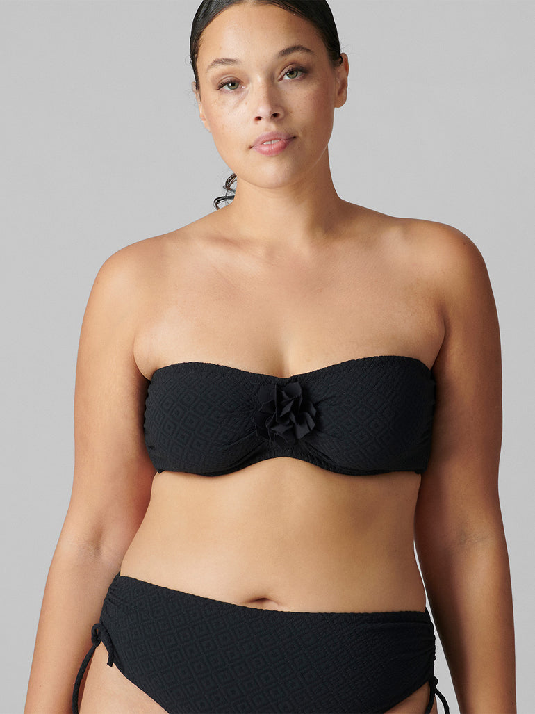 Haut de maillot de bain bandeau mousse avec armatures - Noir