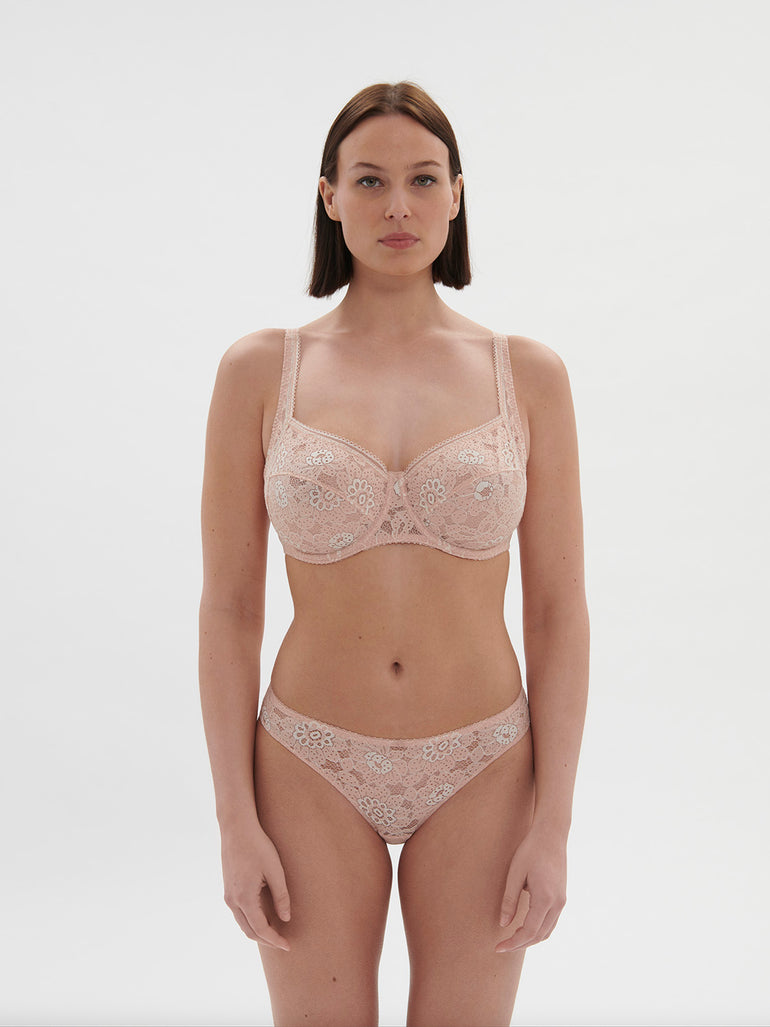 Soutien-gorge avec armature décolleté carré - Rose Ballet